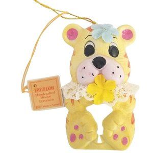 Puppy Dog Christmas Tree Ornament Porcelain Bell Tattle Tails Giftco Vintage 3"
